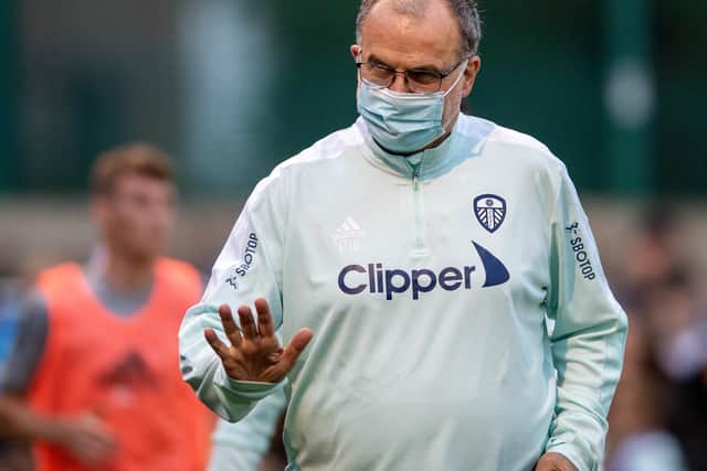 ROVERS' RETURN: For Leeds United head coach Marcelo Bielsa in Wednesday evening's pre-season friendly against Blackburn at Ewood Park. Picture by Bruce Rollinson.