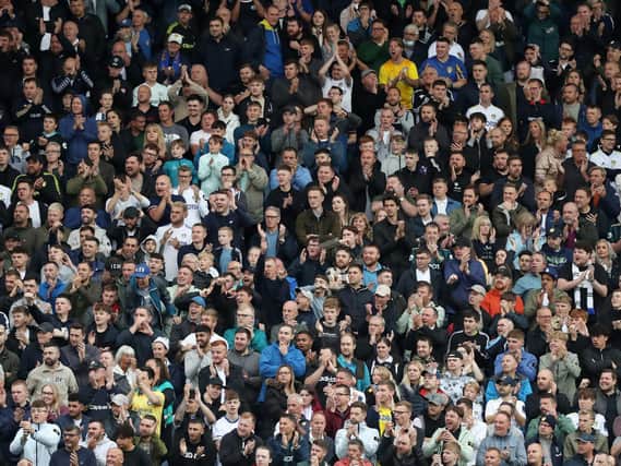 Leeds United fans at Ewood Park on Wednesday night. Pic: Getty