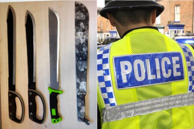 These terrifying weapons were seized by West Yorkshire Police on Wednesday night (Photo: WYP)