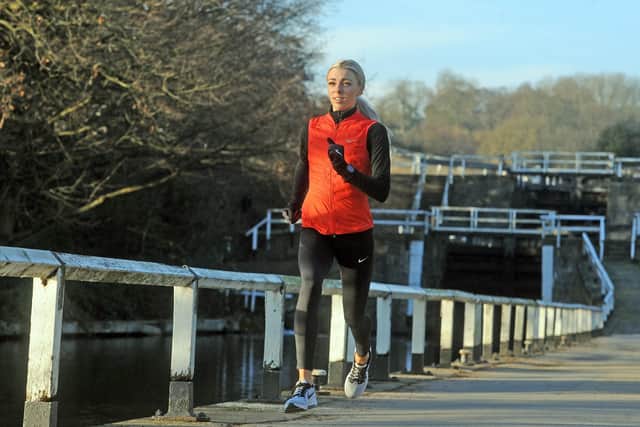 Olympic Games debutante Alexandra Bell, pictured pounding the Leeds-Liverpool Canal towpath. Picture: Tony Johnson/JPIMedia.