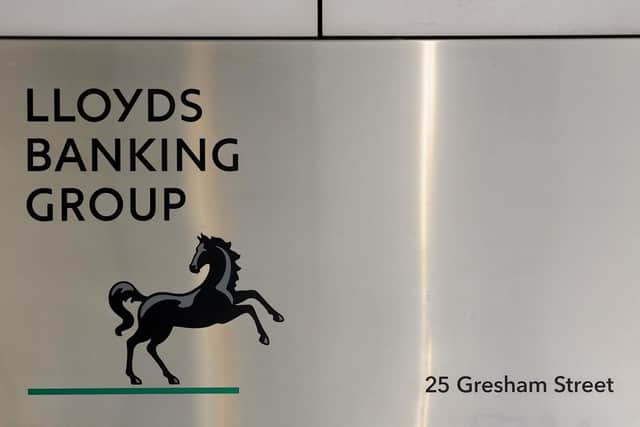 Library image of signage for the Lloyds Banking Group