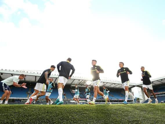 BACK IN ACTION: Leeds United's players are put through their paces ahead of Wednesday evening's pre-season friendly at Blackburn Rovers. Photo by Lewis Storey/Getty Images.
