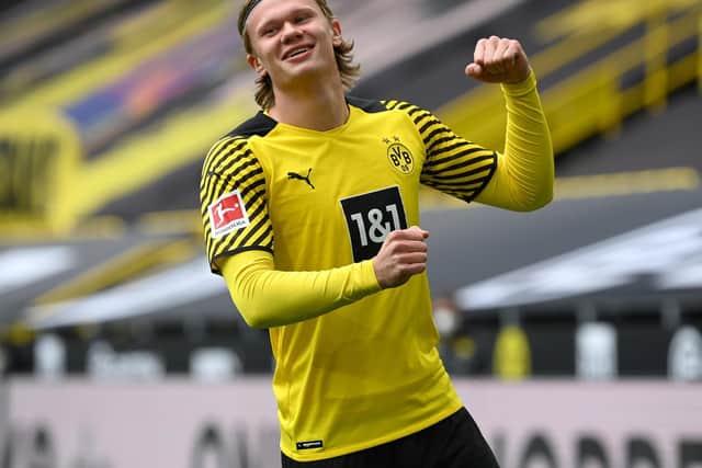 LEEDS-BORN: Borussia Dortmund's striking sensation Erling Haaland. Photo by Matthias Hangst/Getty Images.