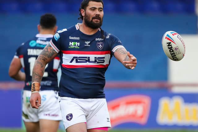 Double up: Wakefield forward David Fifita scored two tries in the defeat against Catalans. Picture by Alex Whitehead/SWpix.com