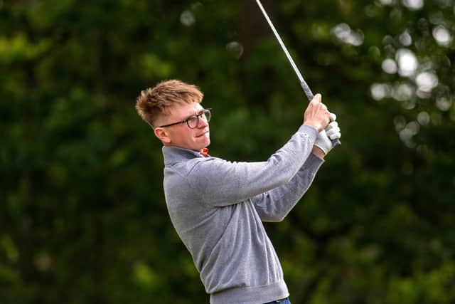 Pannal's Oliver White in action during the English Amateur Championship at, Moortown Golf Club.
 Picture: Bruce Rollinson.