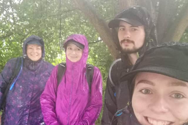 The walkers experienced some British summer weather along the way.