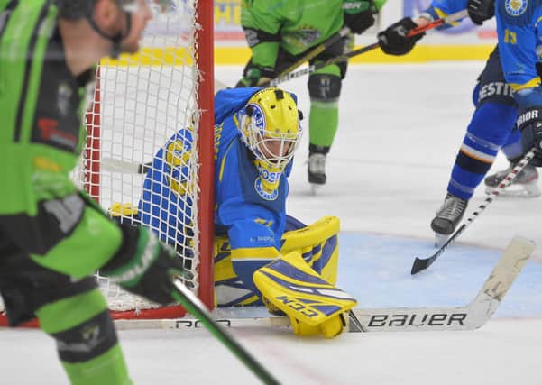 KEY MAN: Goaltender Sam Gospel will be Leeds Knights' most important player during the 2021-22 NIHL National season, says centre Matty Davies. Picture: Dean Woolley.