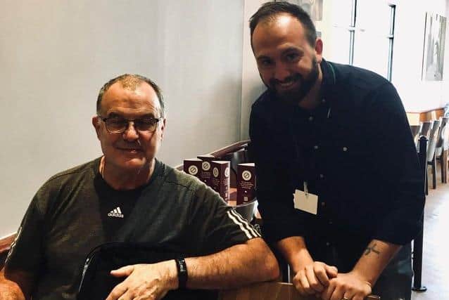 Marcelo Bielsa with Luciano Manfrinato, also take in Wetherby Costa.