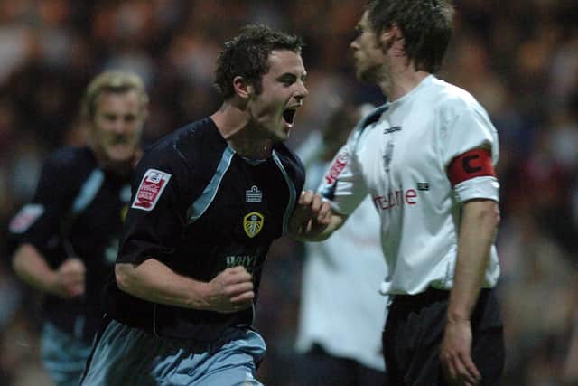 Frazer Richardson celebrates scoring against Preston North End at Deepdale during the play-off semi-final second leg in May 2006. PIC: Gerard Binks