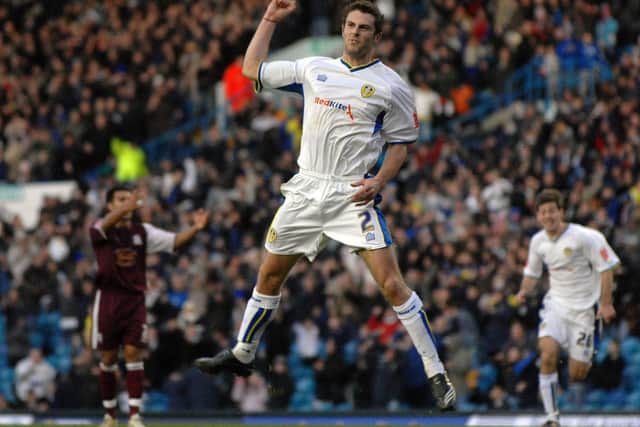 Frazer Richardson celebrates after scoring during the League One clash against Northampton Town at Elland Road in December 2007. PIC: Gerard Binks