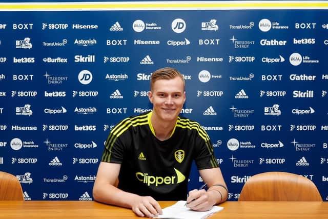 LATEST RECRUIT: Norway under-21s goalkeeper Kristoffer Klaesson has put pen to paper on a four-year deal at Leeds United after joining from Valerenga. Picture by LUFC.