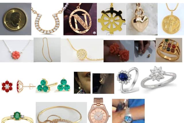 Police want to speak to anyone who may have information about the pictured jewellery (Photo: WYP)