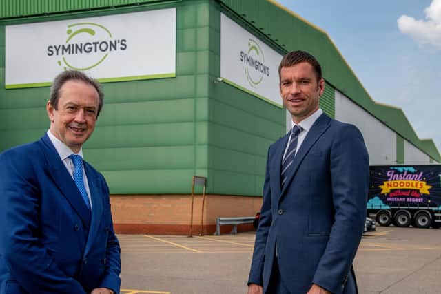 Angelo Mastrolia, chairman of Newlat (left) with David Cox, chief executive of Symington's.