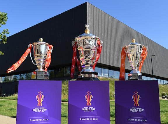 The World Cup trophies. Picture by Simon Wilkinson/SWpix.com.