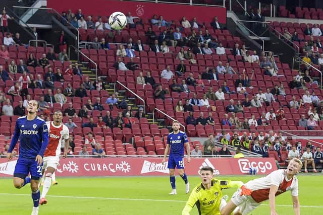 Leeds United in action against Ajax at the Johan Cruyff Arena. Pic: Getty