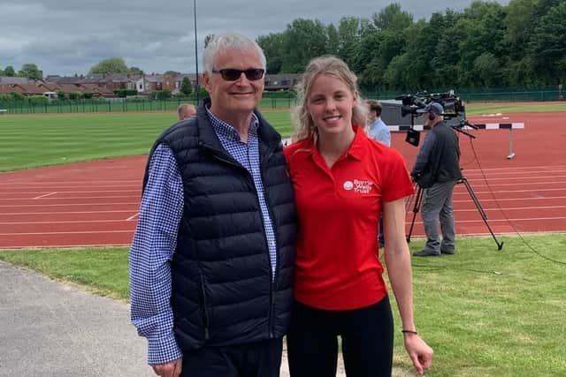 Barrie Wells, who sponsored 800m silver medalist, Keely Hodgkinson (right), after she failed to get funding from UK Athletics