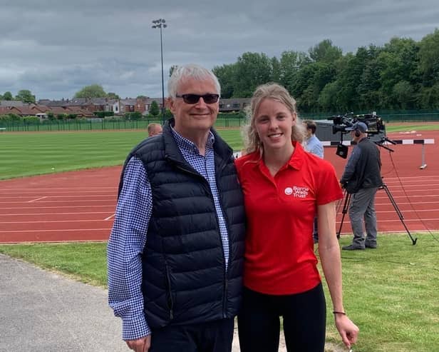 Barrie Wells, who sponsored 800m silver medalist, Keely Hodgkinson (right), after she failed to get funding from UK Athletics