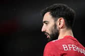 WHITES WARNING: From Manchester United's Bruno Fernandes. Photo by Michael Regan/Getty Images.