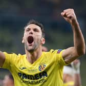 MESSAGE: For Leeds United from former Whites loanee Alfonso Pedraza, above, pictured celebrating becoming a Europa League champion with Villarreal back in May. Photo by MICHAEL SOHN/POOL/AFP via Getty Images.