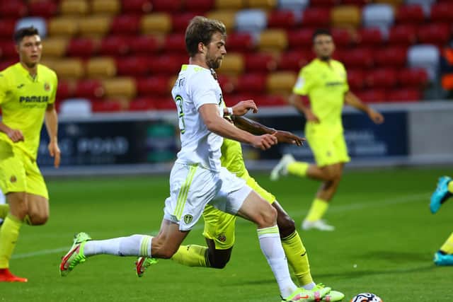 MAN ON A MISSION: Leeds United striker Patrick Bamford scored, hit the crossbar, saw one effort cleared off the line and was also denied a penalty against Villarreal, above. Picture by Varleys.