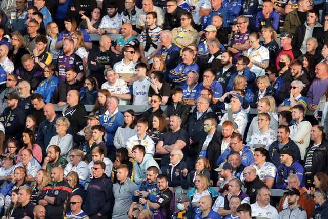 Leeds Rhions fans watch their recent match against Warrington. The match had an official attendance of 9,196 at Headingley. Picture: Richard Sellers/PA Wire.