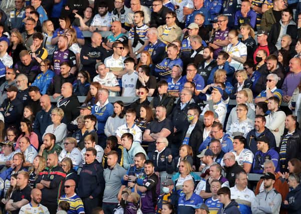 Leeds Rhions fans watch their recent match against Warrington. The match had an official attendance of 9,196 at Headingley. Picture: Richard Sellers/PA Wire.
