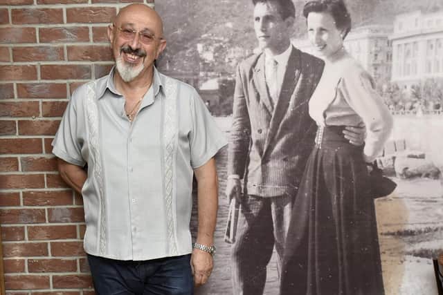 Gip with a picture of his parents, Salvatore and Nunzia Dammone, in the restaurant