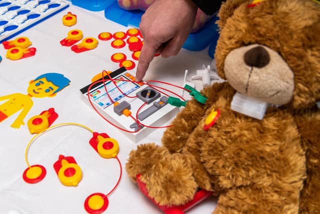 The 3D-printed brain implants are inserted into cuddly toys to replicate those inserted into children with hydrocephalus to drain excess brain fluid