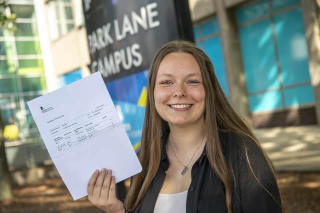 Leeds City College's Wiktoria Brzoskowska who scored A*, AA grades.
Picture Tony Johnson