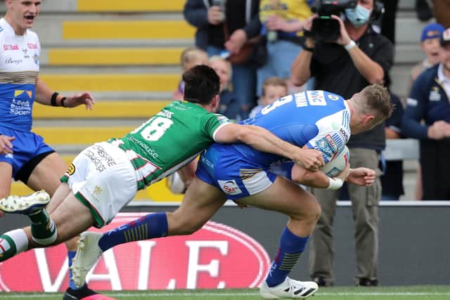 Leeds Rhinos' Harry Newman (right). Picture: Richard Sellers/PA Wire.