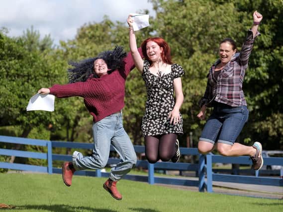 Jumping for joy as students across Scarborough opened their GCSE results.