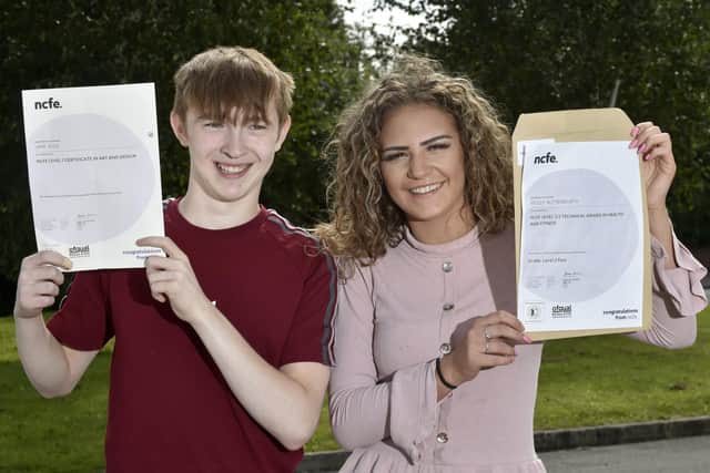 Jake Ellis and Molly Butterworth who are pupils at the city's alternative provision at Southway were all smiles with their GCSE results.
