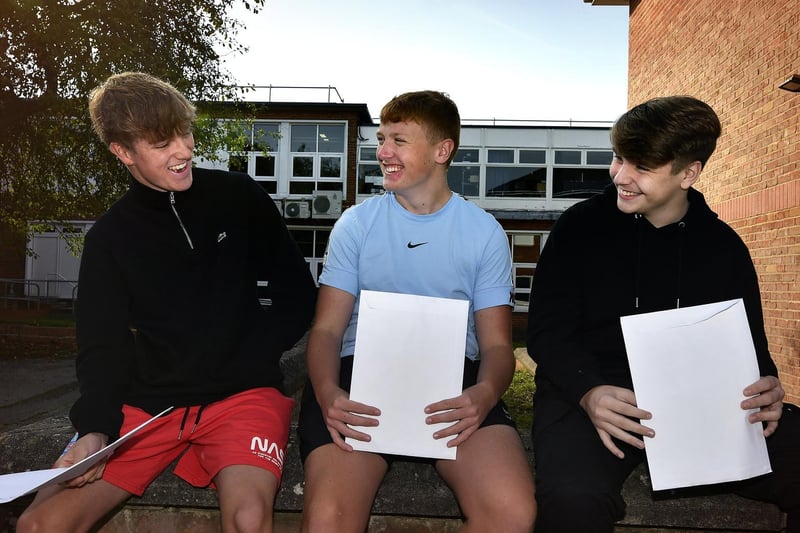 James Brooke, Will Holborn, and Zach Forster discuss their results at Scalby School.