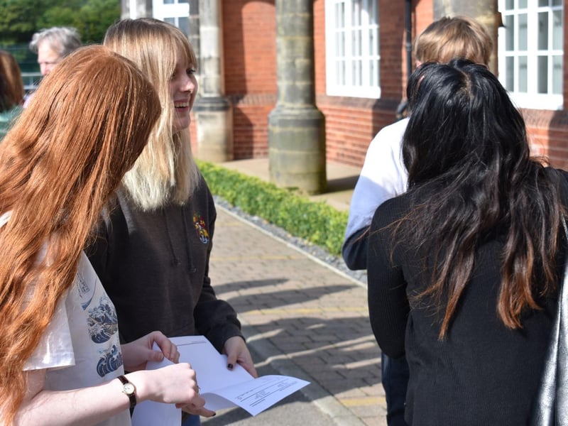 Students collect their results at Scarborough College.