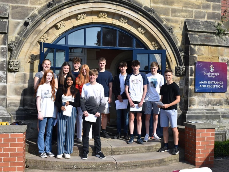 Students collect their results at Scarborough College.