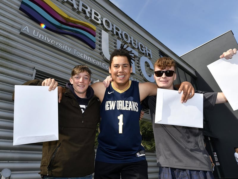 Oscar Peattie, Charles Andrews and Kayden Zanelli with their results.
