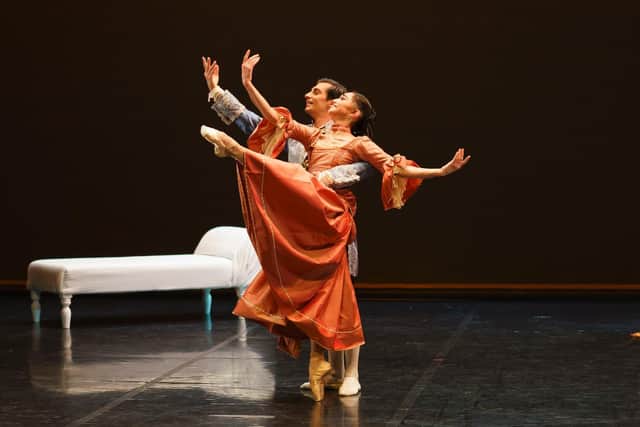 Filippo Di Vilio as Danceny and Rachel Gillespie as Cecile during rehearsals.