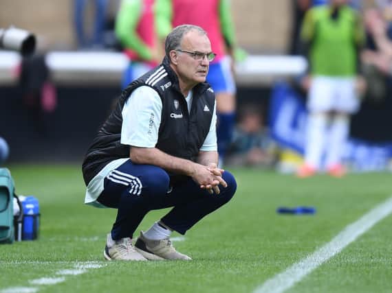 STAYING PUT - Marcelo Bielsa will go into his fourth season in charge of Leeds United on Saturday when they face Manchester United at Old Trafford. Pic: Getty