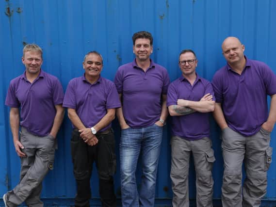 The makers of DIY SOS are looking for Leeds families to take part in a new home makeover series. Pictured: DIY SOS presenter Nick Knowles (centre) with his team of Billy, Mark, Chris and Jules.