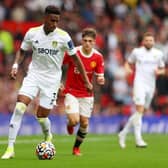 WHITES DEBUT: For new Leeds United left back recruit Junior Firpo, on as a second-half substitute in Saturday's 5-1 defeat to Manchester United at Old Trafford. Photo by Catherine Ivill/Getty Images,.
