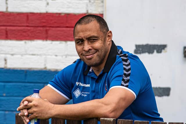 New caretaker-coach Willie Poching looked confident and relaxed before yesterday's game. Picture by Tony Johnson.