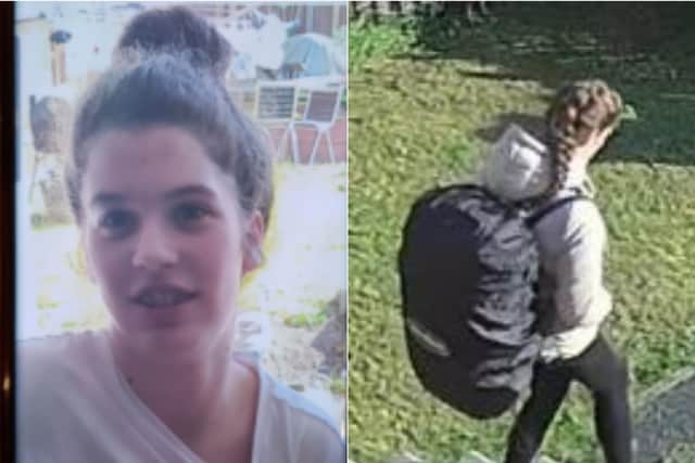 Monika Molnar, pictured, alongside CCTV image of last known sighting of her. Photos: West Yorkshire Police.