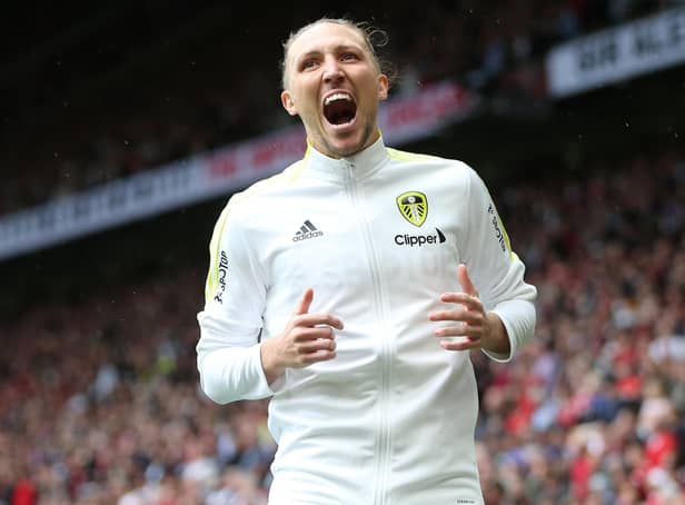 STEAL OF A SIGNING: Leeds United right-back Luke Ayling, pictured warming up prior to Saturday's clash against Manchester United at Old Trafford. Photo by Alex Morton/Getty Images.