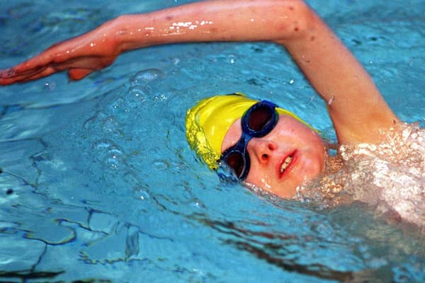 Gold certificate swimmer Jason Archer, nine, in the water at Bramley Baths in December 1996. Picture: Dan Oxtoby