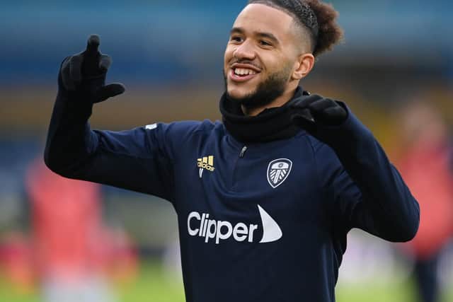 POSITIVE IMPACT: From Leeds United forward Tyler Roberts in the final 13 minutes of Saturday's 5-1 defeat to Manchester United at Old Trafford. Photo by Alex Morton/Getty Images.