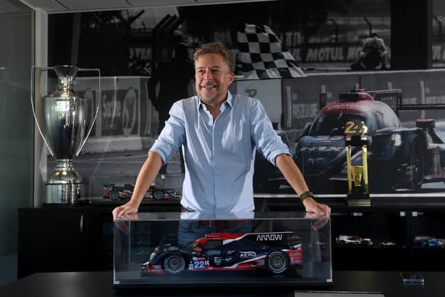 Richard Dean the owner of United Autosports, Normanton, who won it all last year, including the World Endurance Championship title, trophy top left (Picture: Simon Hulme)