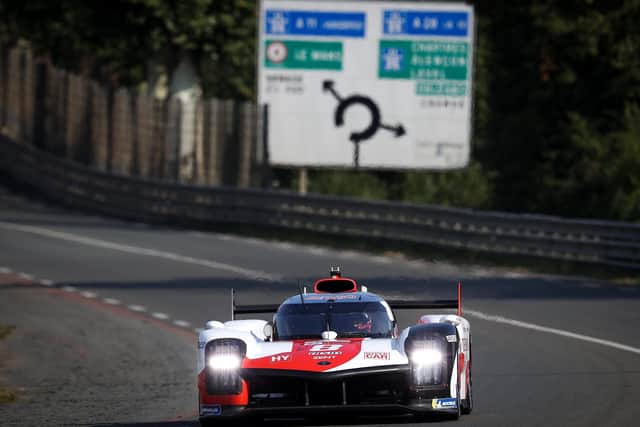 The #08 Toyota Gazoo Racing GR010 Hybrid of Sebastien Buemi, Kazuki Nakajima, and Brendon Hartley in action at the Le Mans 24 Hour Test Day on August 15, 2021 in Le Mans, France. (Picture: James Moy Photography/Getty Images)