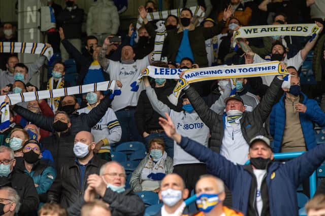 COMING BACK IN FULL: Leeds United's supporters for last season's final game of the Premier League campaign at home to West Brom in which around 8,000 fans returned. Now they can come back in full. Picture by Bruce Rollinson.