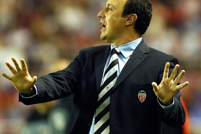 ARGENTINA REPORTS: For Rafa Benitez, above, on Marcelo Bielsa from his players when he was in charge of Valencia, above, pictured back in 2001. Photo by Firo Foto/ALLSPORT via Getty Images.