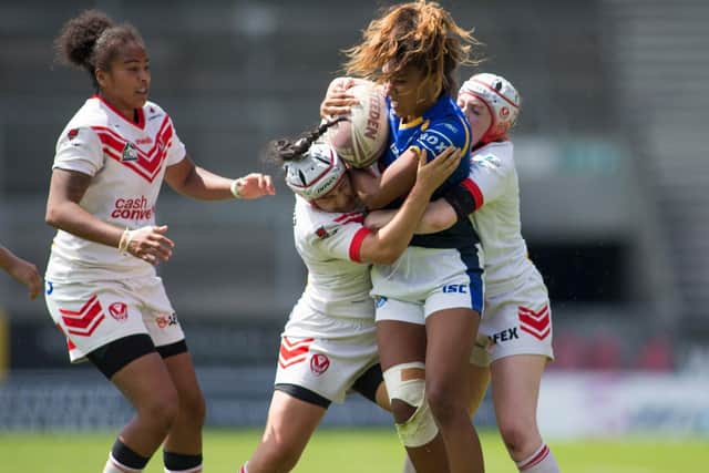 Leeds Rhinos' Sophie Robinson in action against St Helens. Picture: Isabel Pearce/SWpix.com.